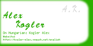 alex kogler business card